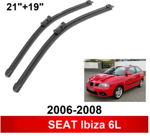 Front Wiper Blade Set 53cm 48cm Seat Ibiza 6l 2006-2008 21" + 19" 2 Pieces Carro 24517
