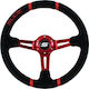 Slide Suet Car Steering Wheel with 35cm Diameter Red/Red