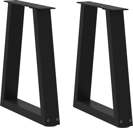 vidaXL Metallic Furniture Leg 2 Pieces Suitable for Table / Coffee Table / Office 28x42cm Black