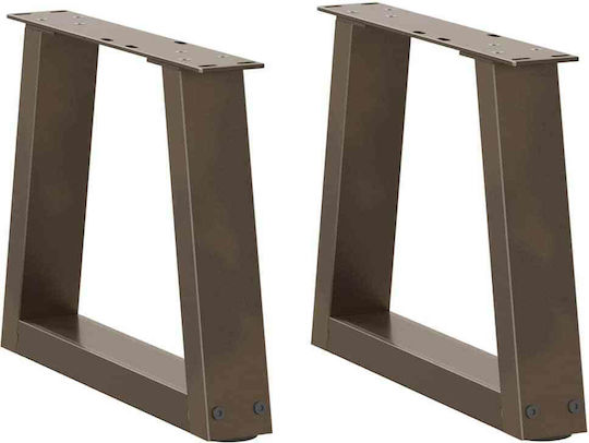 vidaXL Металик Крак На Мебел 2 Бройки Подходящ За Маса / Малка Маса / Офис 40x30см Кафяв