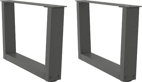 vidaXL Metallisches Möbelbein 2 Stück Für Tisch / Beistelltisch / Büro 60x30cm Anthrazit