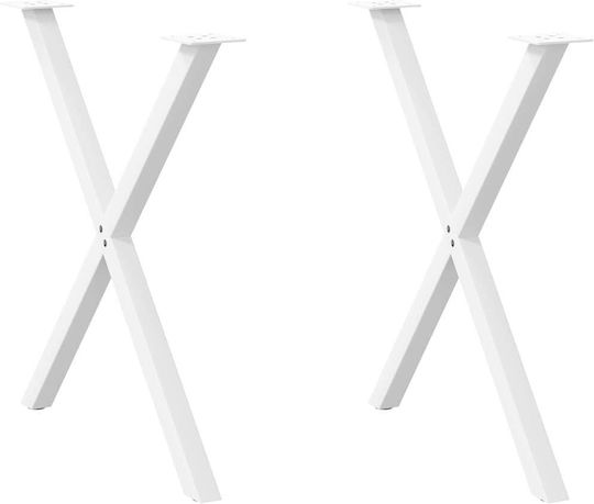 vidaXL Металическо Кракче За Мебел 2 Бройки Подходящо За Маса / Малка Маса / Офис 80x72см Бяло