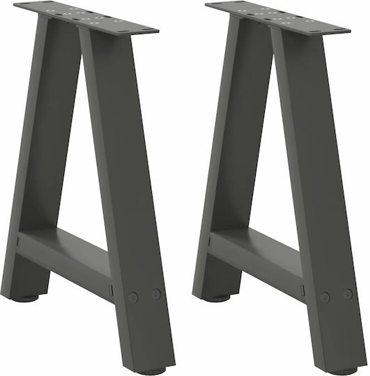 vidaXL Metal Furniture Leg 2 Pieces Suitable for Table / Coffee Table 38x42cm Anthracite