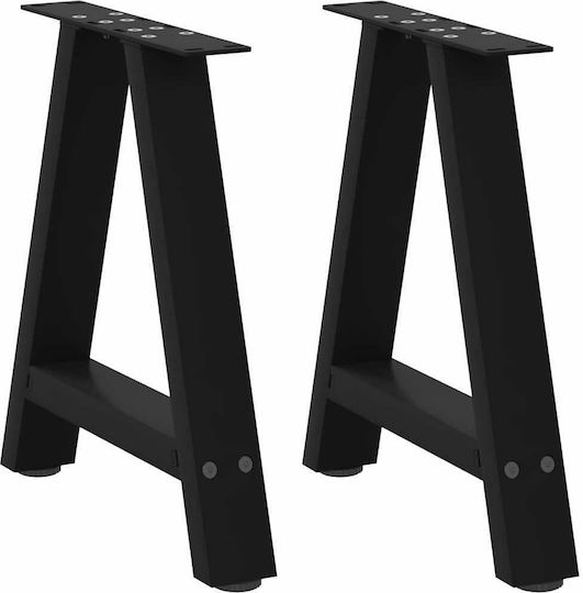 vidaXL Metallic Furniture Leg 2 Pieces Suitable for Table / Coffee Table 38x42cm Black