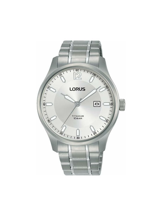 Lorus Ανδρικό Ρολόι 40mm Μπαταρίας με Ασημί Μεταλλικό Μπρασελέ