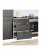 Lucca Comodă de Bucătărie de Podea Negru 60x46x81.5buc