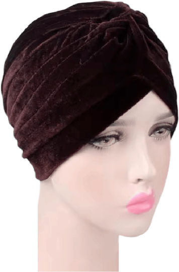 Women's Fabric Velvet Hair Turban Velvet Brown