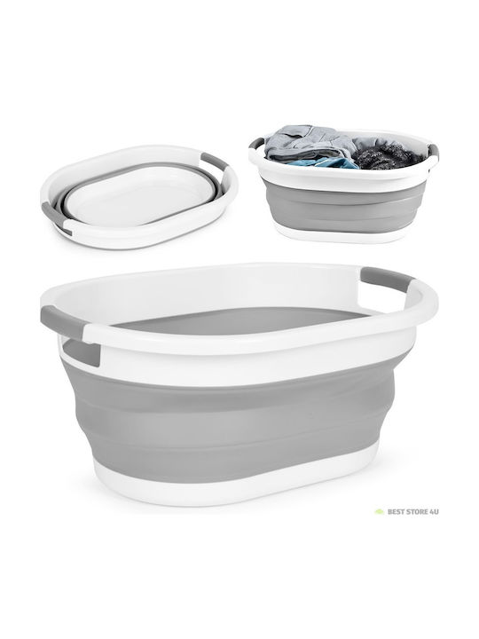 Modernhome Καλάθι Απλύτων Πλαστικό Πτυσσόμενο 20lt 23x38.5x54cm Γκρι