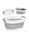 Modernhome Καλάθι Απλύτων Πλαστικό Πτυσσόμενο 20lt 23x38.5x54cm Γκρι