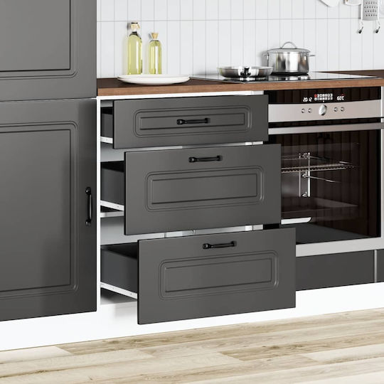 Kalmar Kitchen Floor Drawer Unit Black 51.5x46x81.5pcs