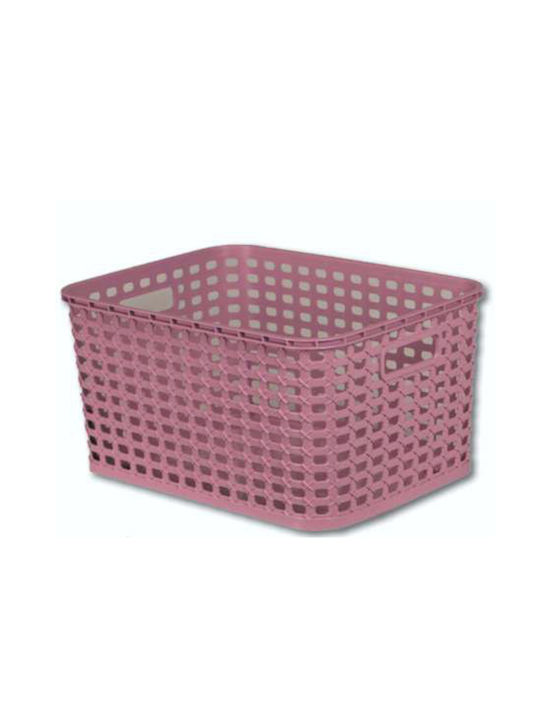TnS Καλάθι Αποθήκευσης Πλαστικό Ροζ 28x20x12cm