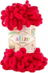 Alize Puffy Knitting Yarn Col 106 Red 100g 9 Me...