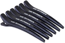 Beauty Salon Barber Carbon Clips Black Set of 6 Pieces