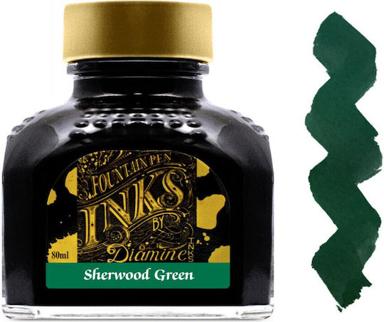 Diamine Replacement Ink for Pen Sherwood Green Fountain Pen Ink 700987827743 80ml