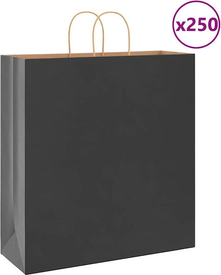 vidaXL Paper Bag for Gift Black 45x48x17cm. 250pcs