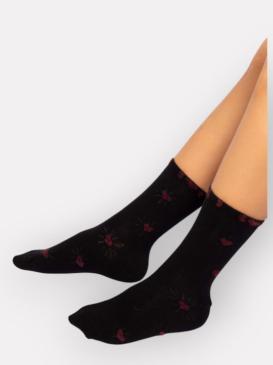 Pro Socks Γυναικείες Κάλτσες με Σχέδια Μαύρο