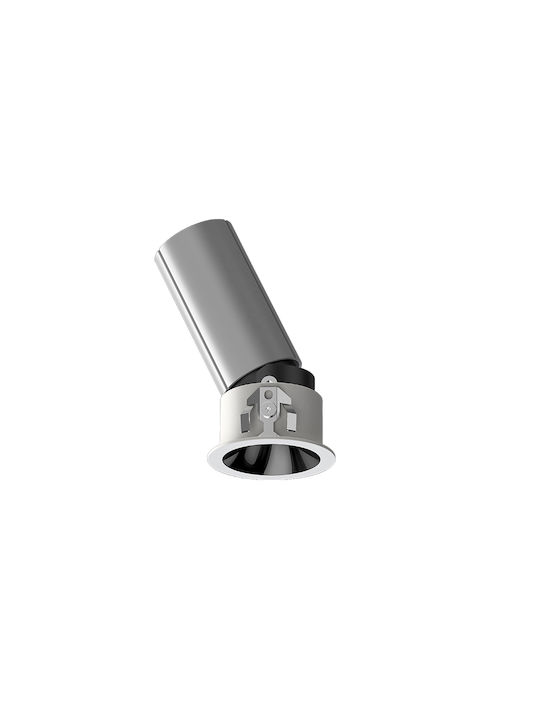 Sun Light Metallic Recessed Spot with Integrated LED and Natural White Light Gray 4x4cm. 1pcs