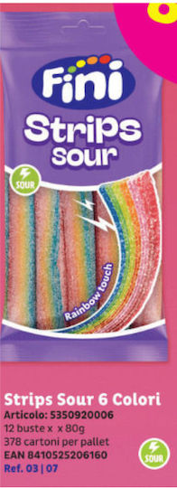 Fini Candy Saure Streifen Zungen Regenbogen 90g