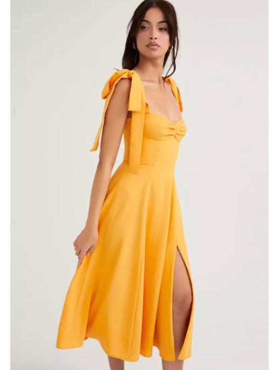 Sommer Midi Damenkleid für Hochzeit - Taufe Gelbe