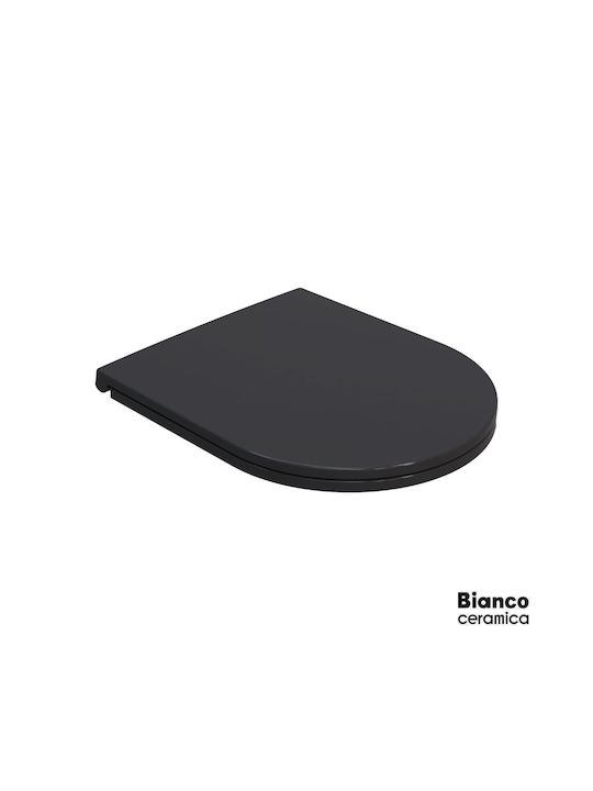Bianco Ceramica Plastic Soft Close Toilet Slim Seat Black