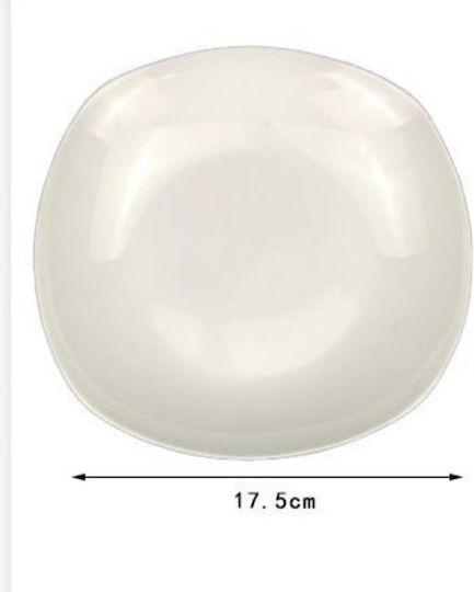 SDS Plate Shallow Ceramic White