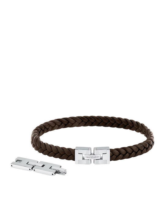 Trussardi T Leather Ανδρικό Βραχιόλι Δερμάτινο