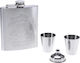 Set Drinking Flask 240ml Silver Stainless Steel 1 Funnel 2 Shot Glasses