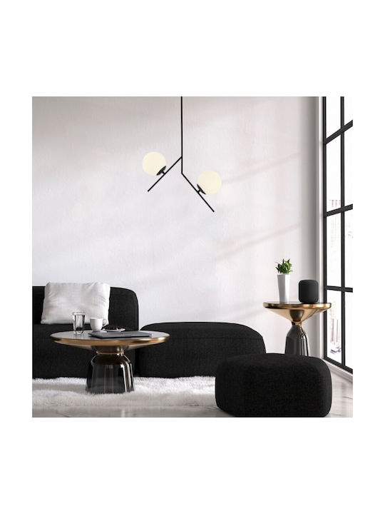 Opviq Dolunay Κρεμαστό Φωτιστικό Μαύρο με Ντουί E27 43x15x74εκ.