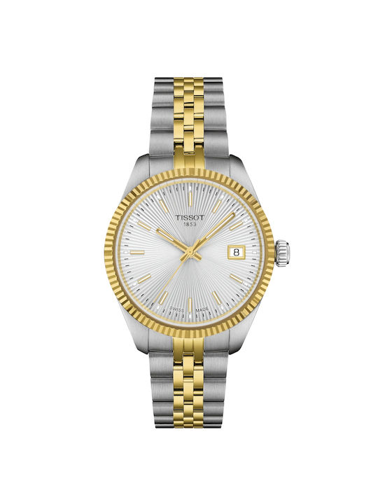 Tissot T-classic Ανδρικό Ρολόι Μπαταρίας με Ασημί Μεταλλικό Μπρασελέ