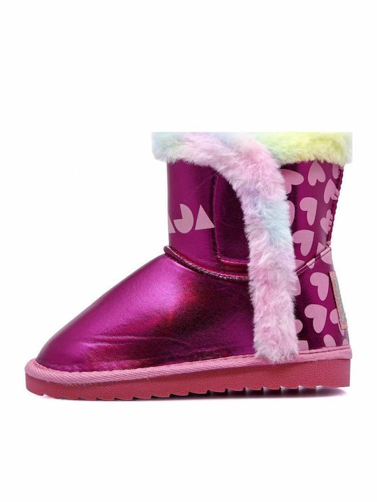 Kids Snow Boots with Velcro Fuchsia