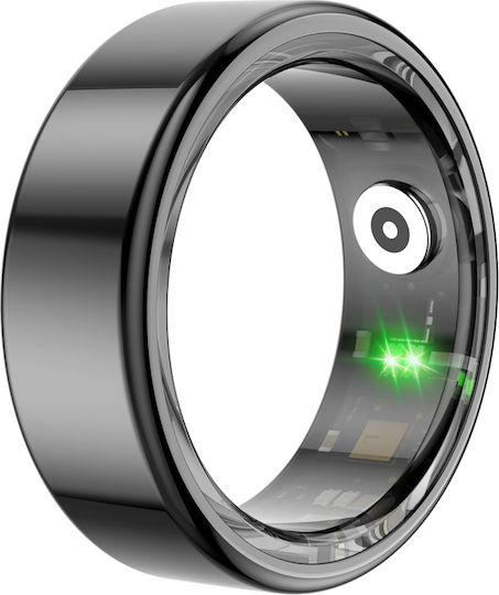 Maxlife MXSR-100 Smart Ring 21.4mm Αδιάβροχο με Παλμογράφο Μαύρο