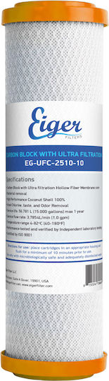 Eiger Water Filter Cartridge Countertop and Under Sink from Activated Carbon 10" Ufc 0.1 μm