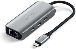 Satechi USB Hub 3 Θυρών (USB-C) + LAN