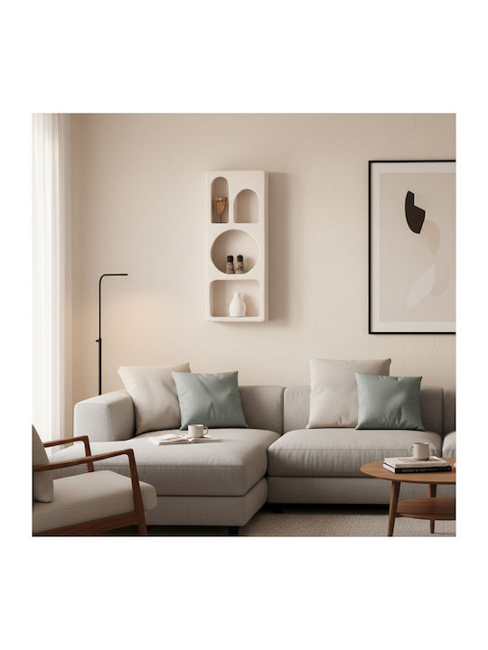 Shelf Wall Santorini Off-white 47.5x18x120cm