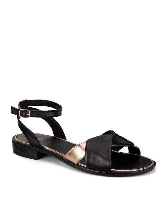 Women's Flat Sandals in Black Color