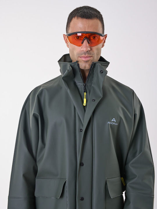 Anorak Wasserdichte Motorradjacke Lang Oliv