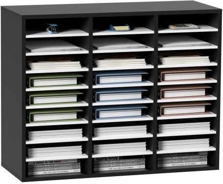 Vevor Black Wooden File Organizer 27 Slots