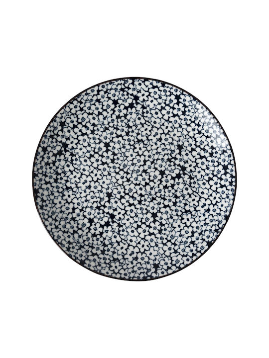 Dutch Rose Shallow Plate Blue Porcelain 21cm