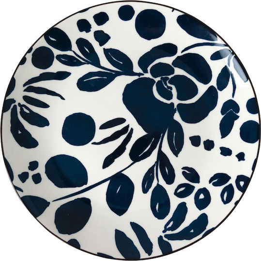 Dutch Rose Rund Servierplatte aus Porzellan Blau 26cm