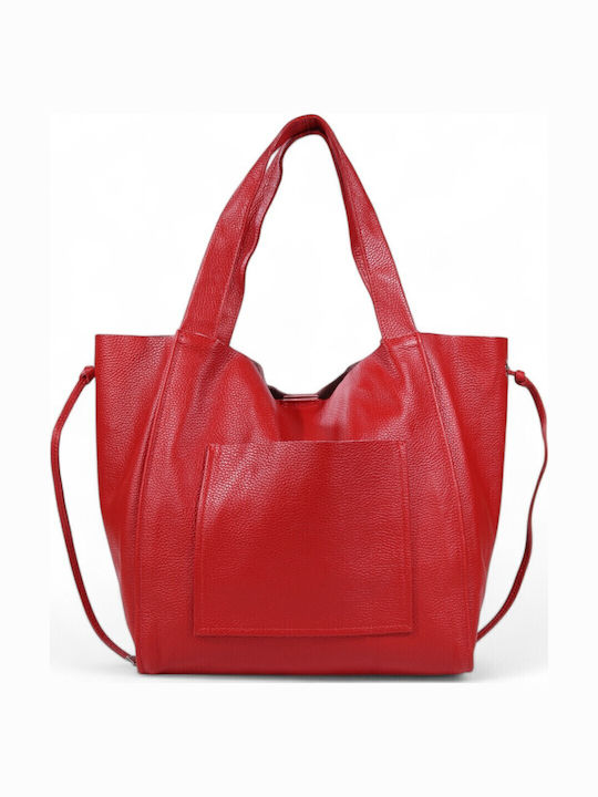 Passaggio Leather Leather Women's Shopper Bag Red