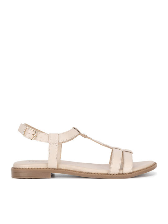 Flache Sandalen für Damen in Beige Farbe