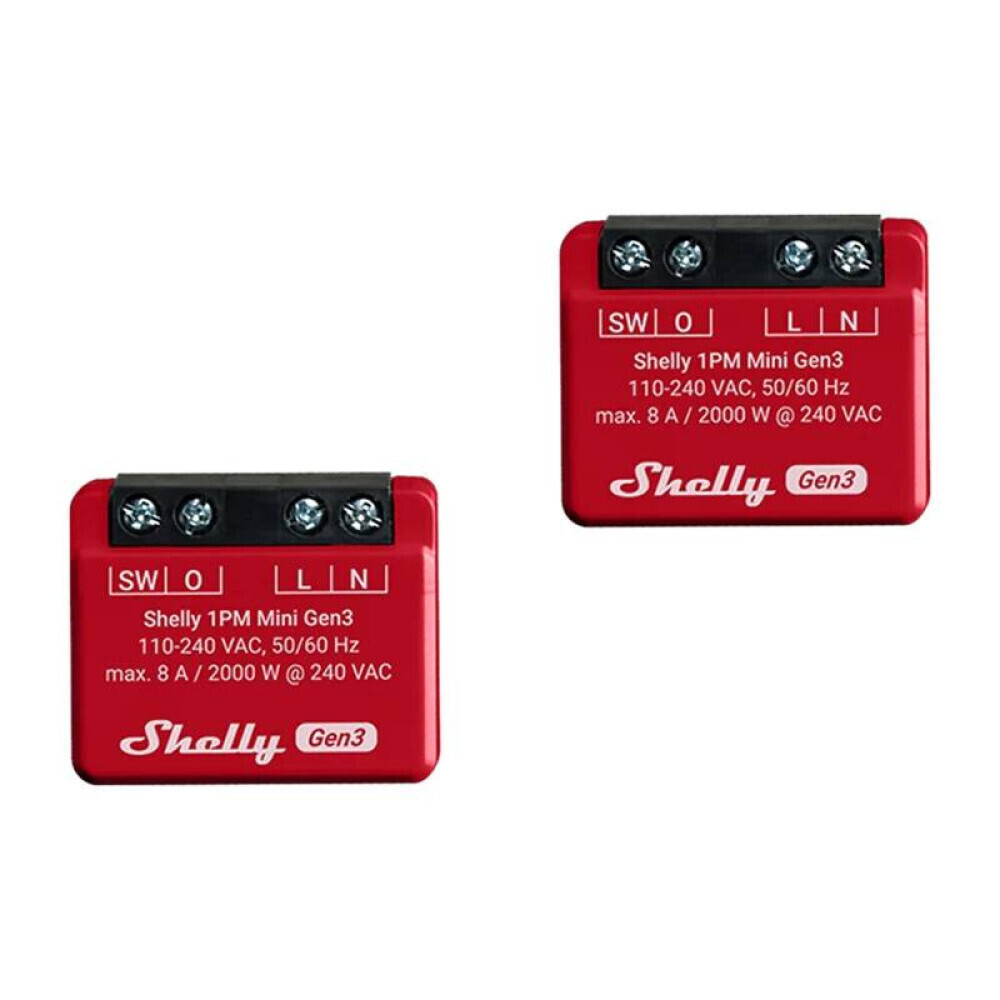 Shelly 1pm Mini Gen3 Smart Switch Wi-Fi & Bluetooth 8A 2τμχ (1PMMiniGen3x2)
