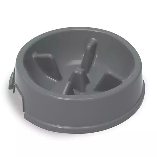 PetMax Petmax Bowl Food & Water Slow Feeder for Dog & Cat in Gray Color