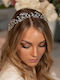 Νυφική Τιάρα Ζιργκόν Σχήμα Οβάλ Ασημί Irene Bridal Headpiece Ba016 Hair Duty Hrd-ba016