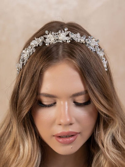 Bridal Tiara Rhinestone Pearls Silver Kira Kira Crystal Headpiece Ba80 Hair Duty Hrd-ba80