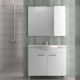 Savvopoulos Countertop with Sink & Mirror Melamine White