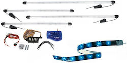 Σωληνες Undercar Led Μπλε 2x95cm & 2x125cm 1 Kit