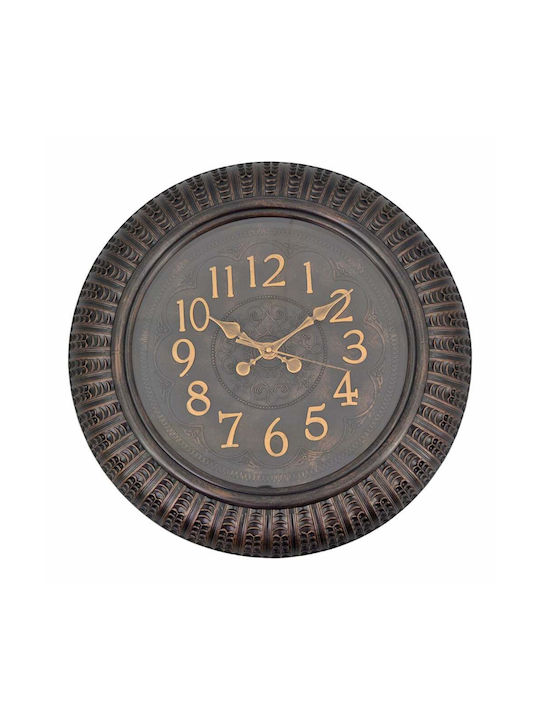 Dunkelbraune Goldene Wanduhr 50,5x5,7cm ankor