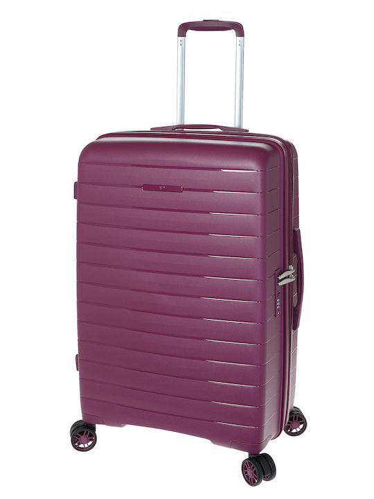 Verage Medium Travel Suitcase Hard Bordeaux with 4 Wheels Height 65cm