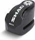 Shad Motorcycle Disc Brake Lock with Alarm & 6mm Pin in Black